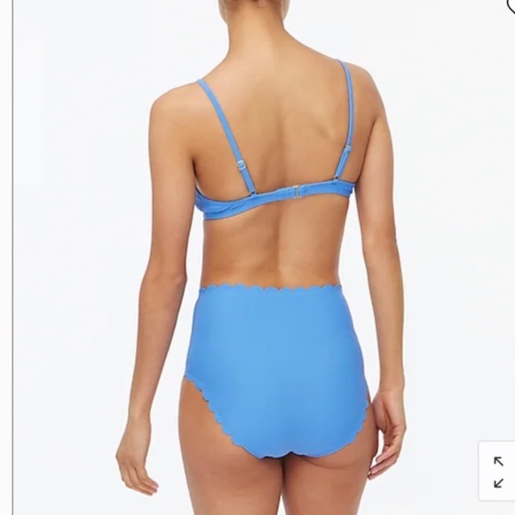 J Crew High-rise scalloped bikini bottom in Brilliant Green size small - Picture 8 of 12